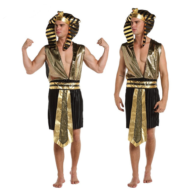 Egyptische Farao Kostuum – Goud/Zwart – Heren