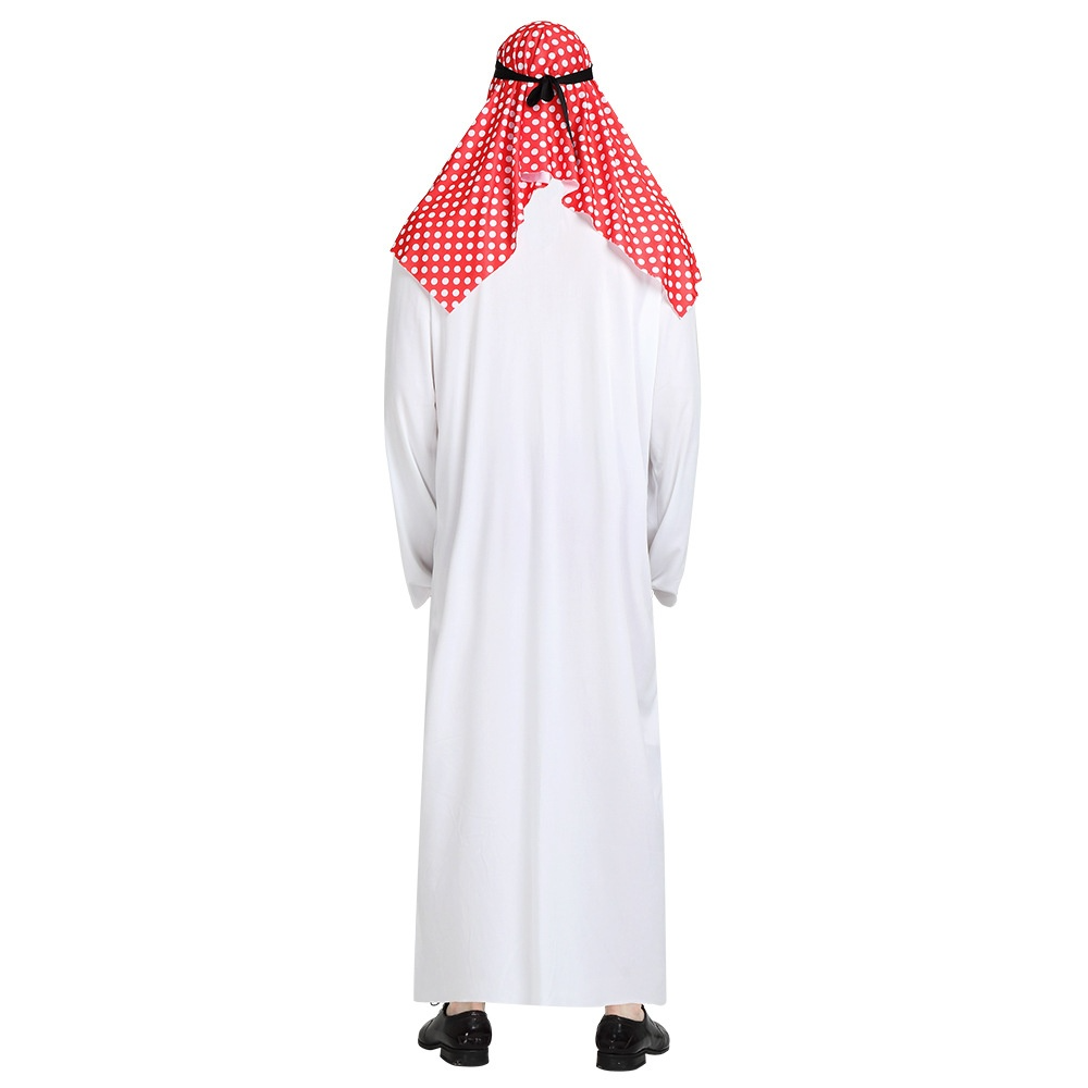 Arabische Prins Kostuum β Witte Onesie met Hoofddoek - Heren