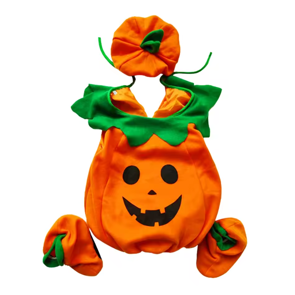 Pompoen Kostuum Kinderen β 4-delig Halloween Outfit met Hoed & Schoenen β Jongens & Meisjes