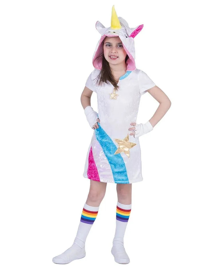 Unicorn Twinkle Light Costume – Magical Girl Costume with Dress, Hat and Tail