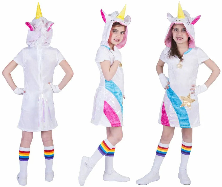 Unicorn Twinkle Light Costume – Magical Girl Costume with Dress, Hat and Tail