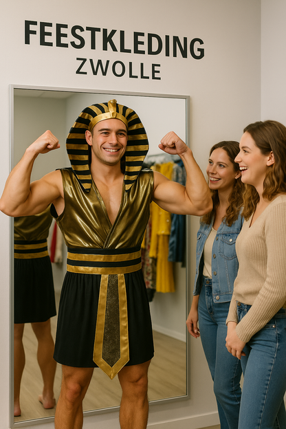 Egyptische Farao Kostuum – Goud/Zwart – Heren