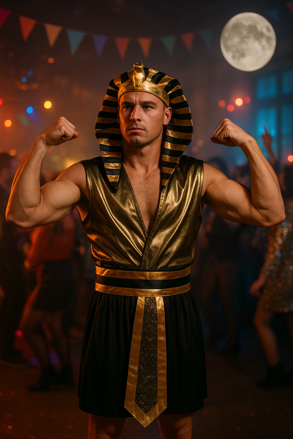 Egyptische Farao Kostuum – Goud/Zwart – Heren