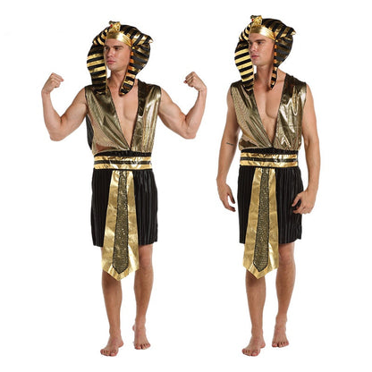 Egyptische Farao Kostuum – Goud/Zwart – Heren