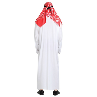 Arabische Prins Kostuum – Witte Onesie met Hoofddoek - Heren