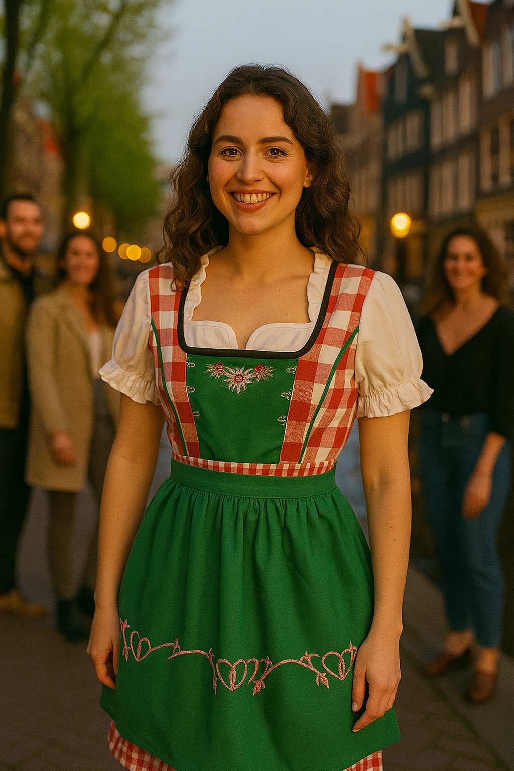 Oktoberfest Dirndl – Dames – Verkleedoutfit voor Oktoberfest & Carnaval – Groen/Rood