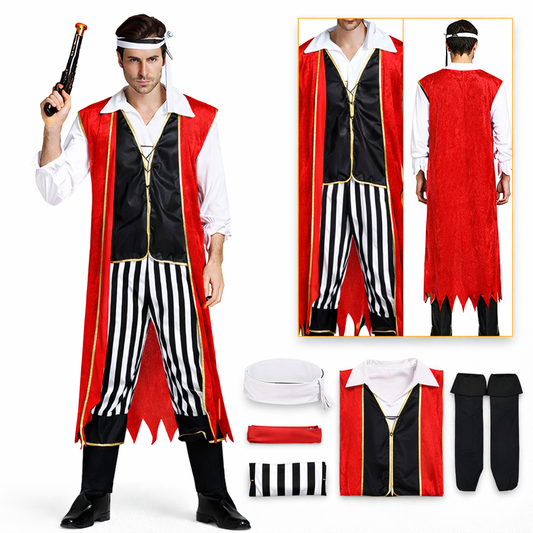 Luxe piratenkostuum met lange jas voor heren – 5-delig