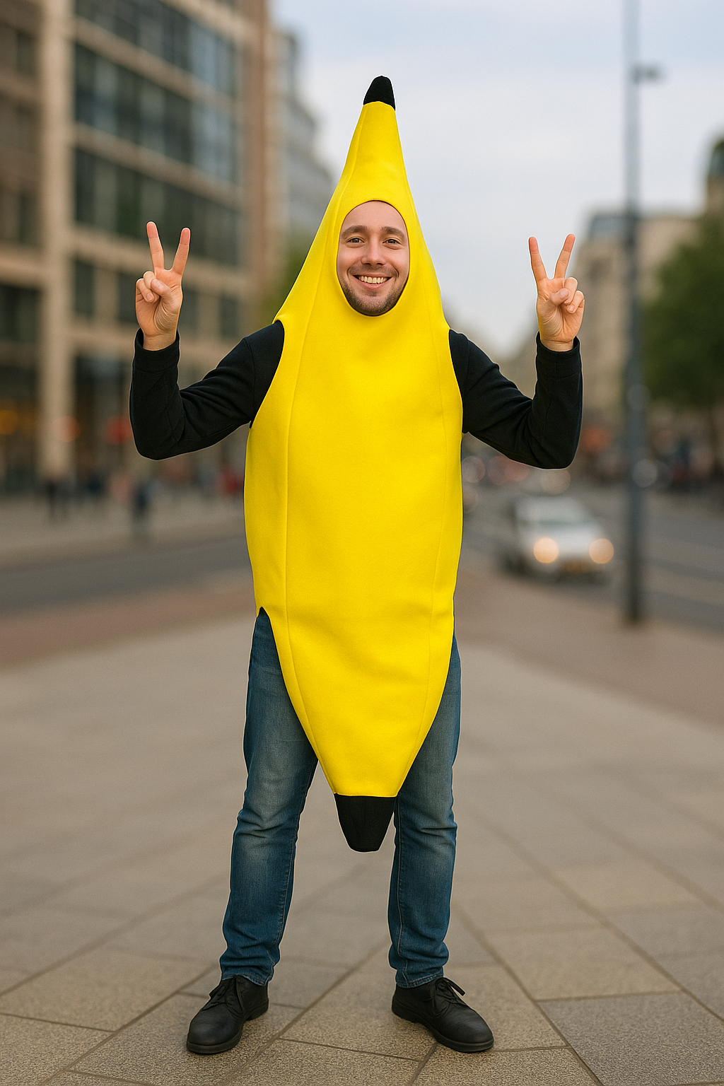Kostuum banaan - Bananenpak - Geel - Heren M