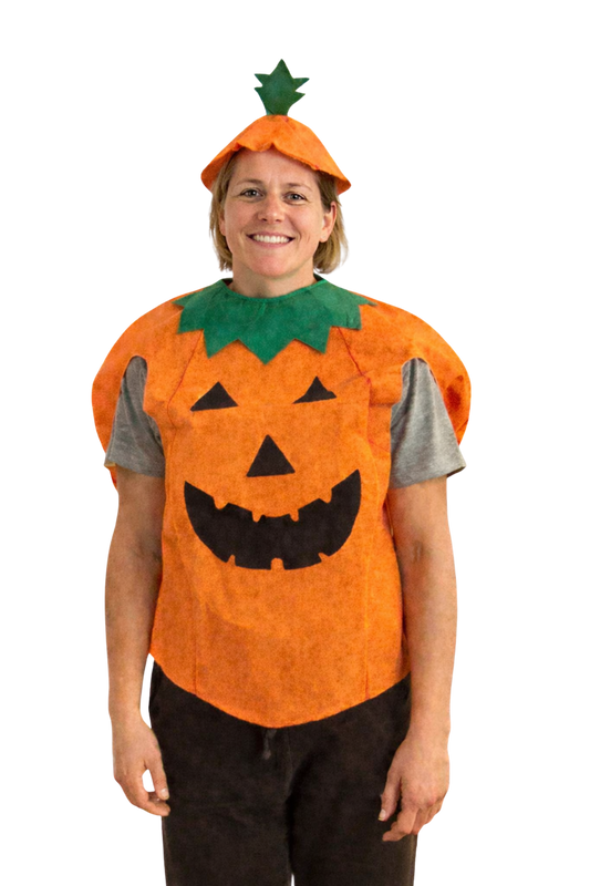 Pompoen verkleedpak van vilt – 2-delig Halloween kostuum