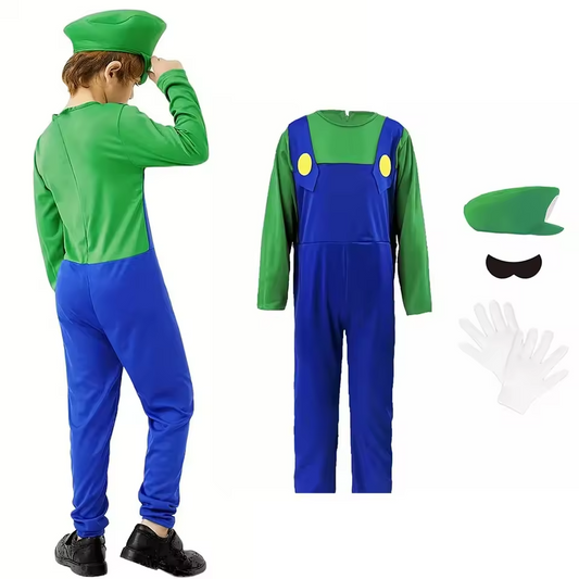 Luigi Plumber Costume - Boys - Green