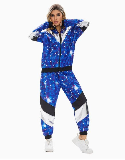 Jaren ‘90 Trainingspak – Donkerblauw Disco - Unisex