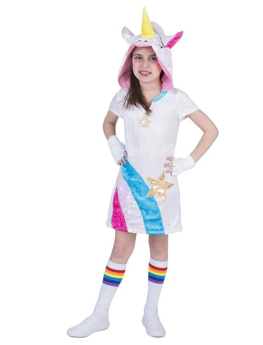 Unicorn Twinkle Light Costume – Magical Girl Costume with Dress, Hat and Tail