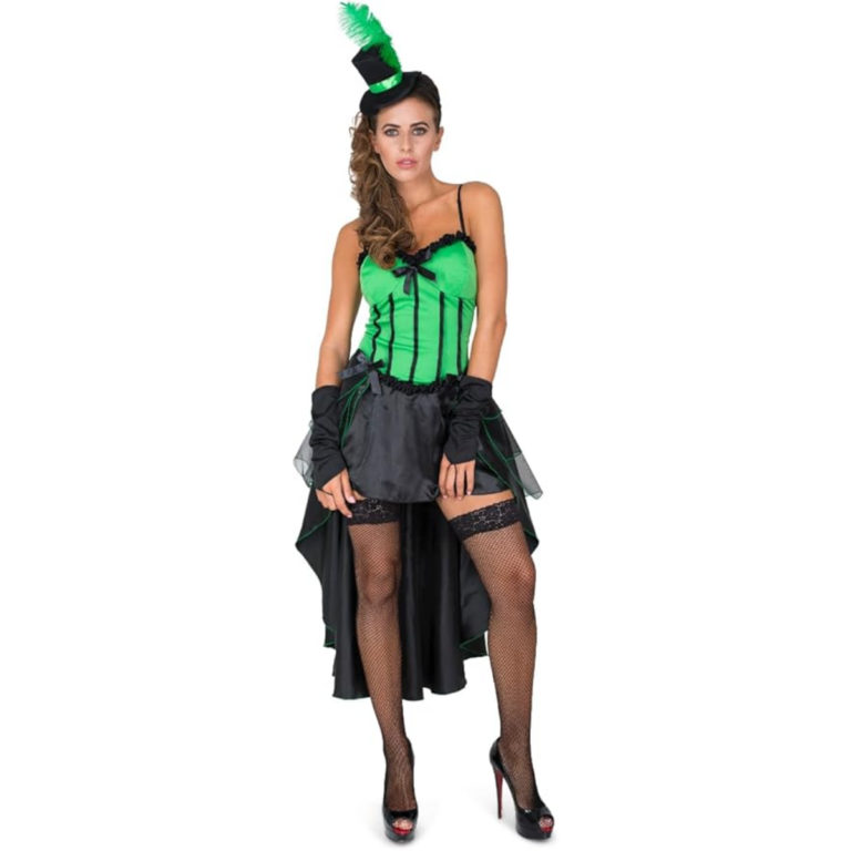 Burlesque Showgirl Kostuum Dames – 2-delig Jurk & Handschoenen