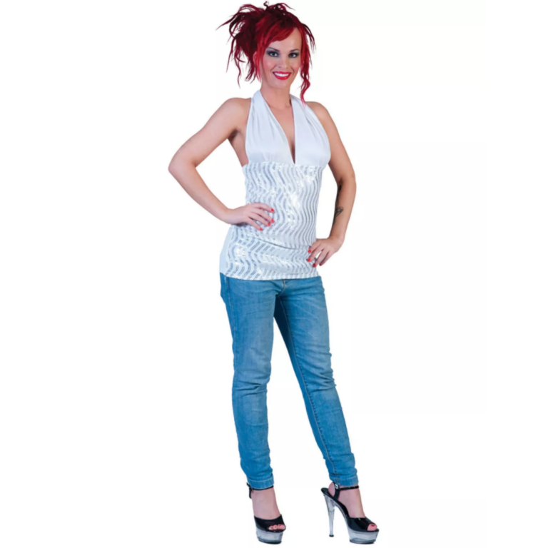 Halter Glitter White โ Magic Top (1 Top, 9 Styles)ย