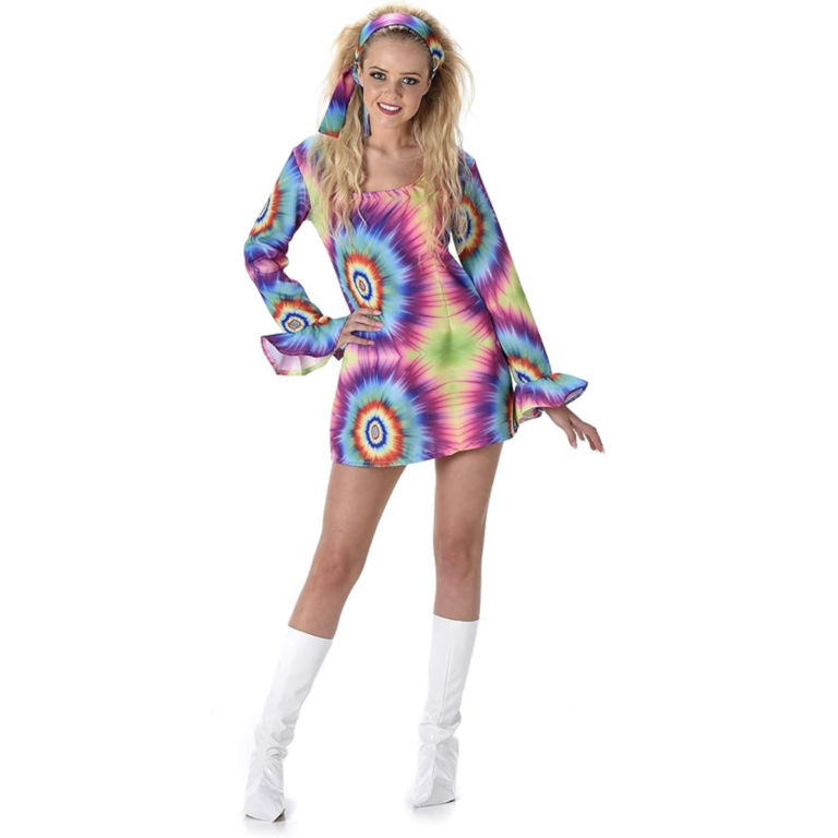 Retro Hippie Jurk Dames – 2-delig met Laarscovers (60’s / 70’s)