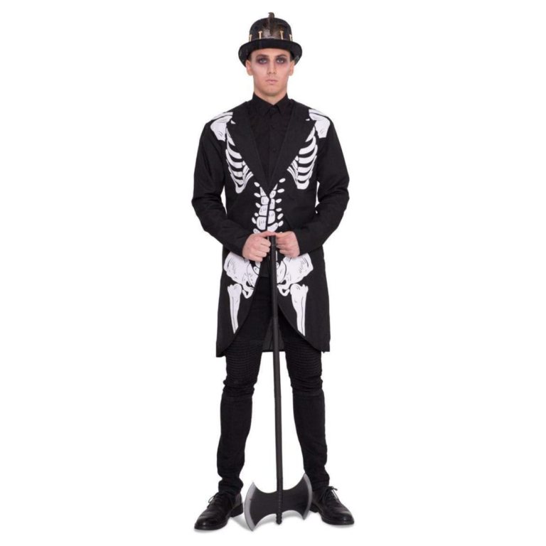 Skelet Colbert Heren – Zwart Halloween Jasje 